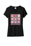 Bishop Mussio Elem Hearts Ladies Tri-Blend V-Neck Tee