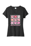 Bishop Mussio Elem Hearts Ladies Tri-Blend V-Neck Tee