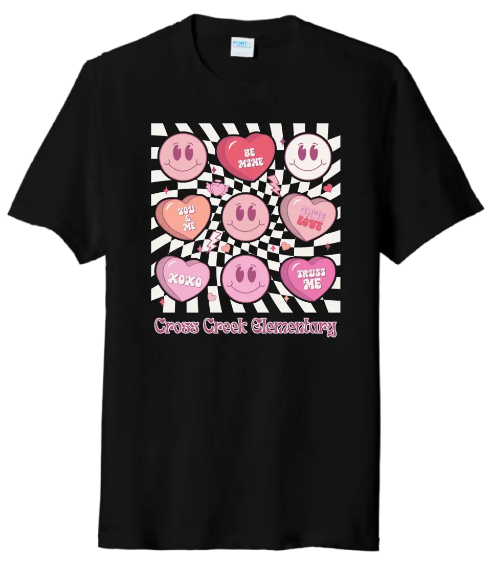 Cross Creek Elem Hearts Tri-Blend Tee