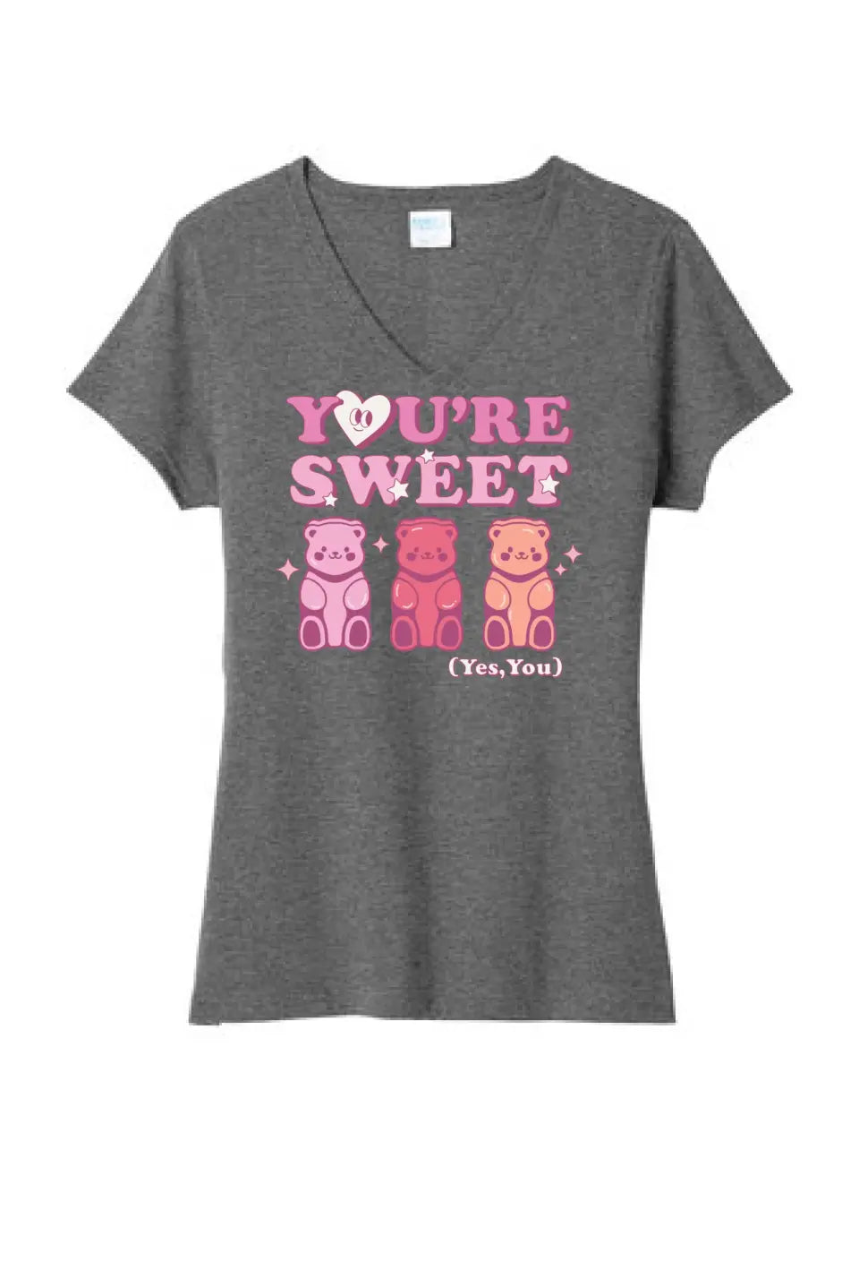 Valentine Bears Ladies Tri-Blend V-Neck Tee