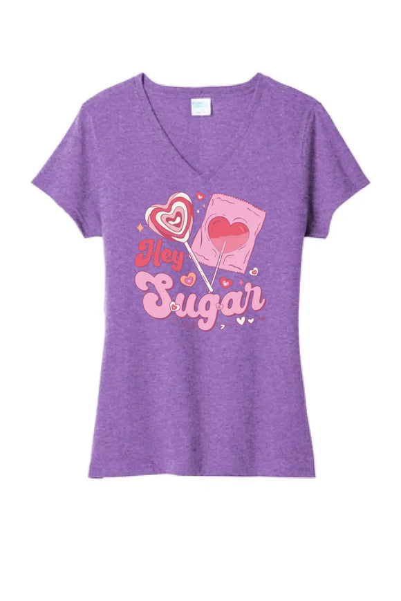 Hey Sugar Ladies Tri-Blend V-Neck Tee