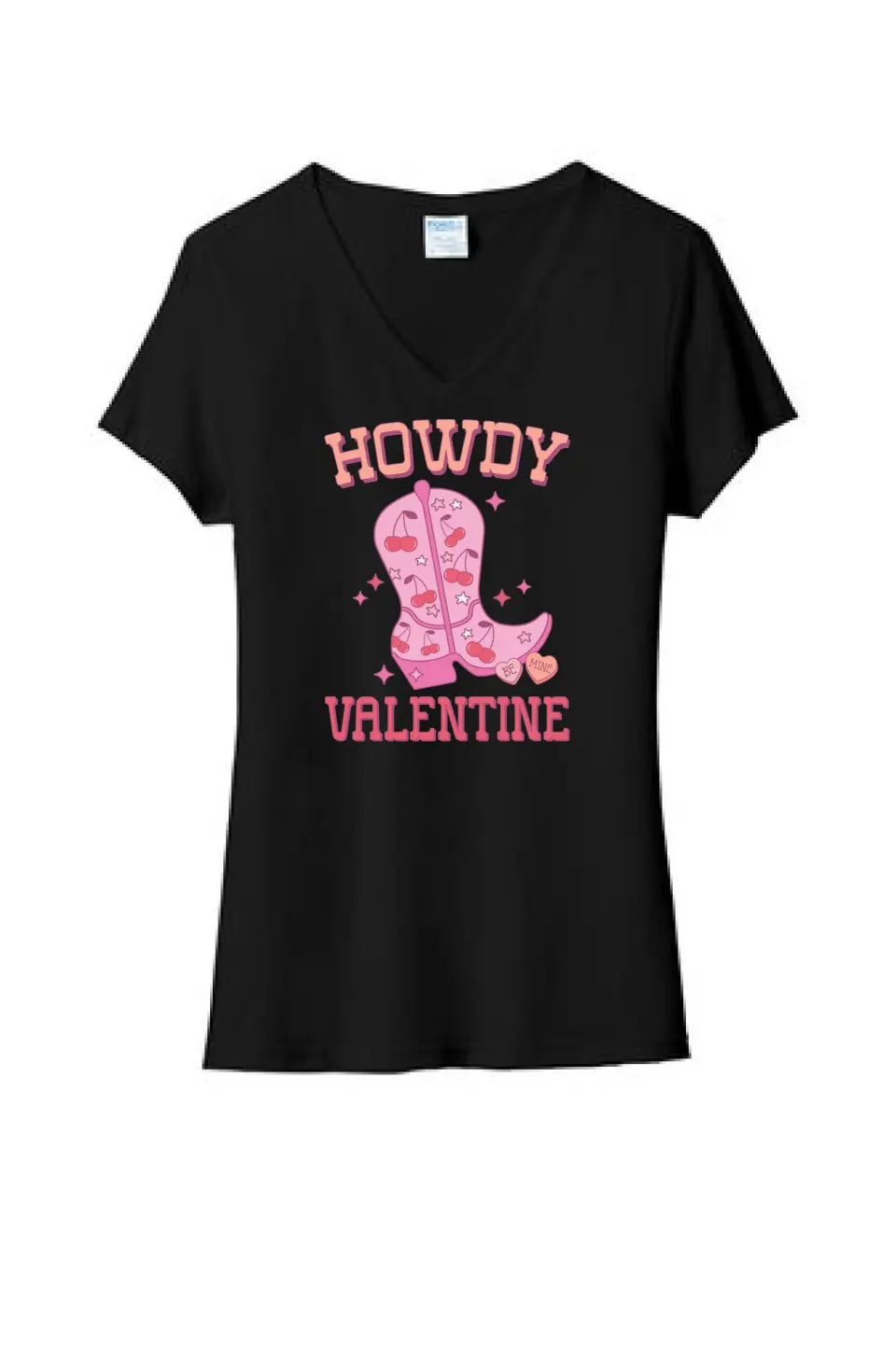 Howdy Valentine Ladies Tri-Blend V-Neck Tee