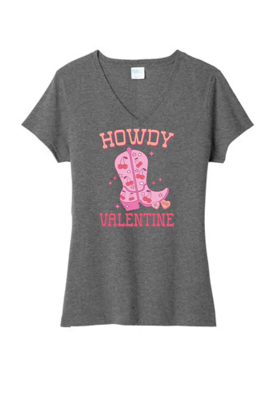 Howdy Valentine Ladies Tri-Blend V-Neck Tee
