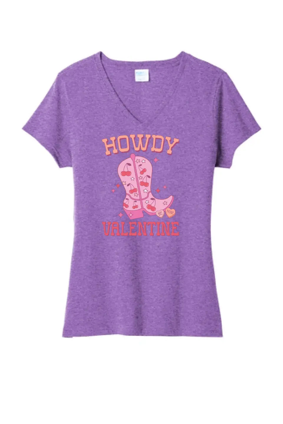 Howdy Valentine Ladies Tri-Blend V-Neck Tee