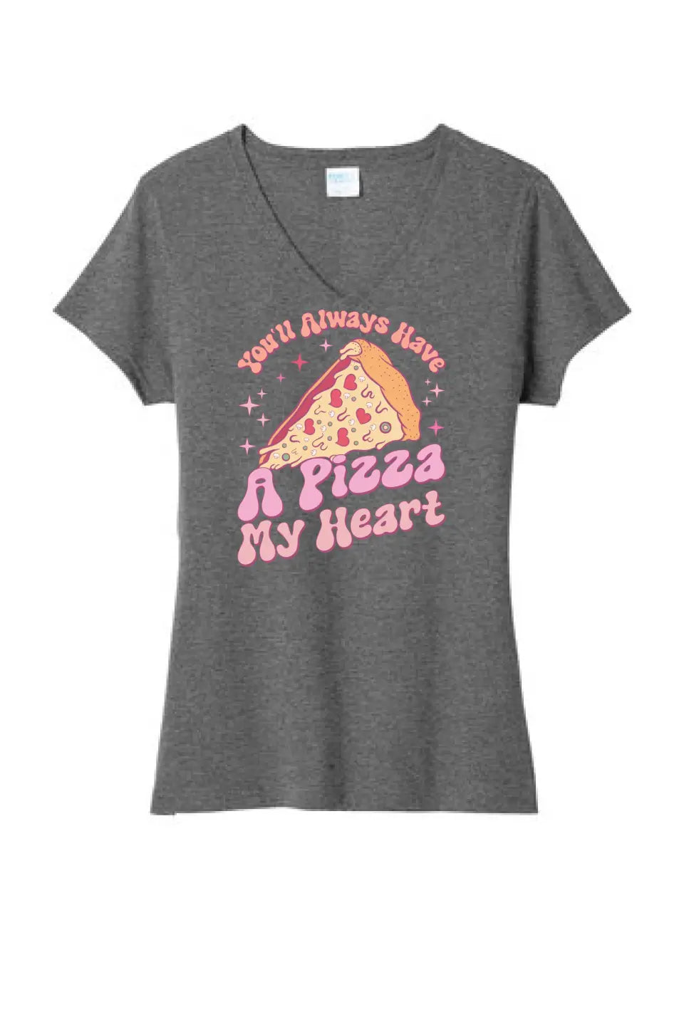 Pizza My Heart Ladies Tri-Blend V-Neck Tee