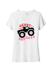 Monster Truck Heart Breaker Ladies Tri-Blend V-Neck Tee