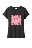 Smiley Face Ladies Tri-Blend V-Neck Tee