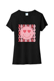 Smiley Face Ladies Tri-Blend V-Neck Tee