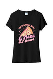 Pizza My Heart Ladies Tri-Blend V-Neck Tee