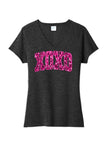 XOXO Sequins Ladies Tri-Blend V-Neck Tee