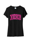 XOXO Sequins Ladies Tri-Blend V-Neck Tee