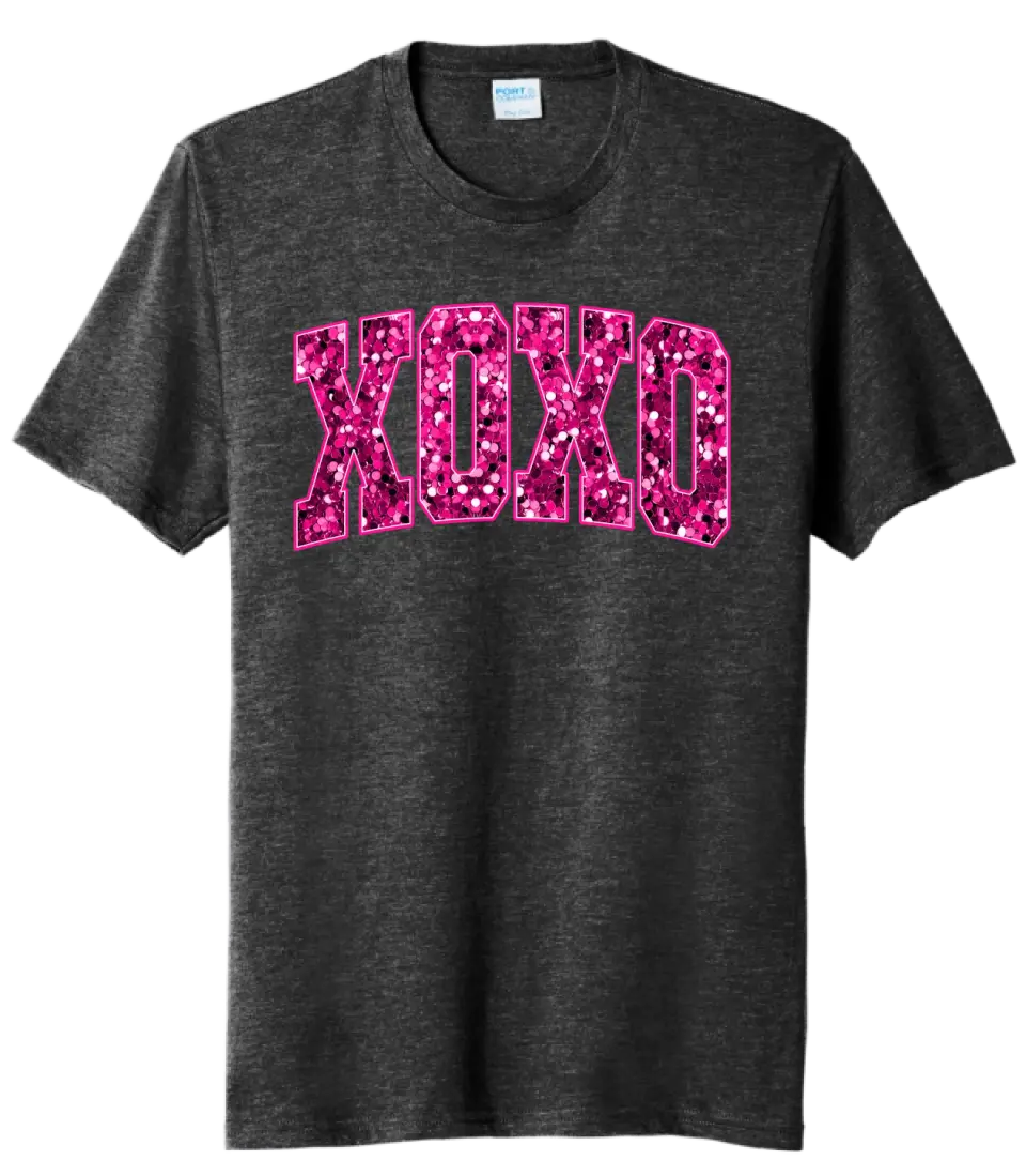 XOXO Sequins Tri-Blend Tee