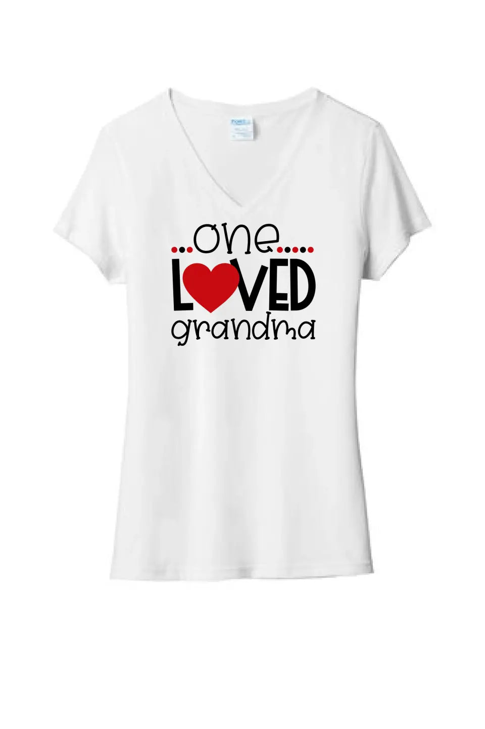 One Loved Grandma Ladies Tri-Blend V-Neck Tee