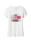 One Loved Teacher Ladies Tri-Blend V-Neck Tee