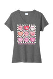 Hearts Custom Text Ladies Tri-Blend V-Neck Tee