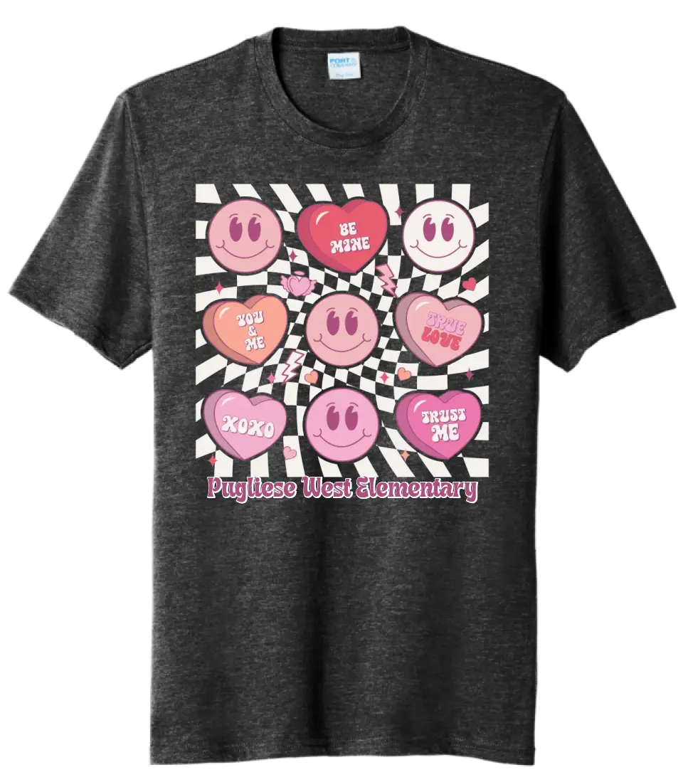 Hearts Custom Text Tri-Blend Tee