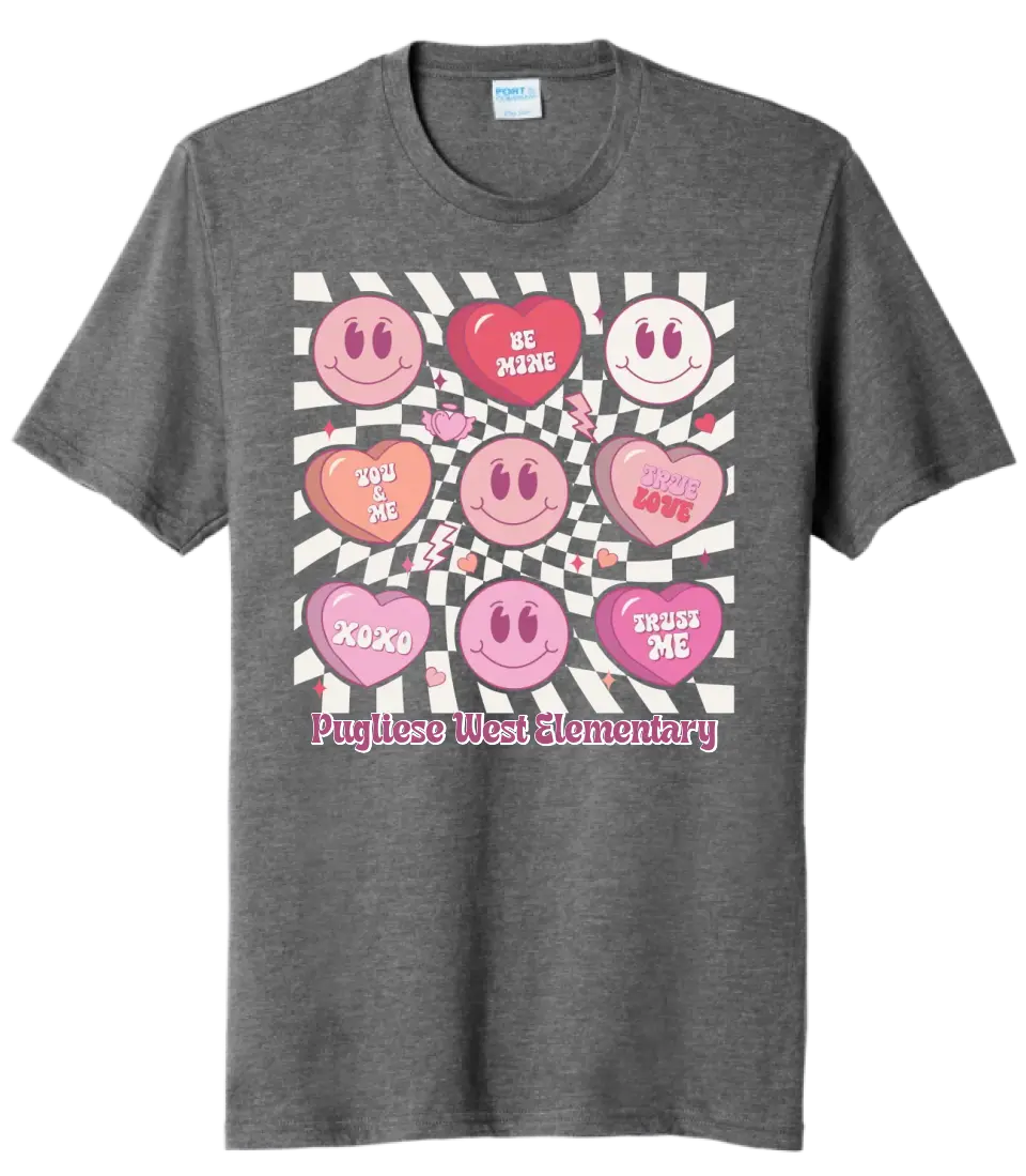 Hearts Custom Text Tri-Blend Tee