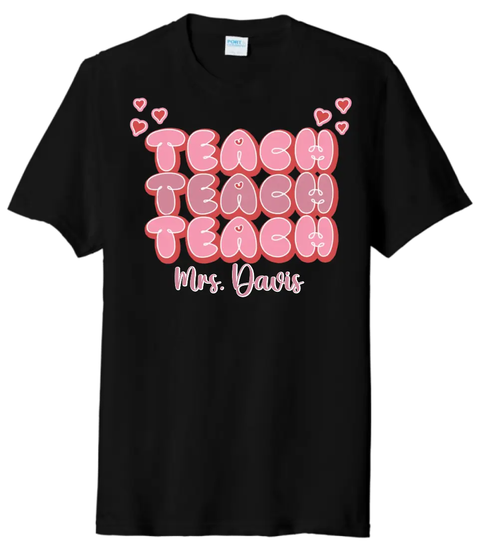 Teach Teach Teach Custom Text Tri-Blend Tee