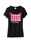 Teach Teach Teach Custom Text Ladies Tri-Blend V-Neck Tee