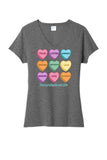 Conversation Hearts Custom Text Ladies Tri-Blend V-Neck Tee