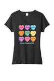 Conversation Hearts Custom Text Ladies Tri-Blend V-Neck Tee