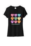 Conversation Hearts Custom Text Ladies Tri-Blend V-Neck Tee