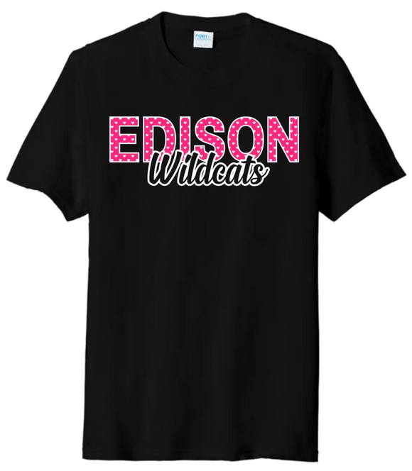 Edison Wildcats Hearts Tri-Blend Tee