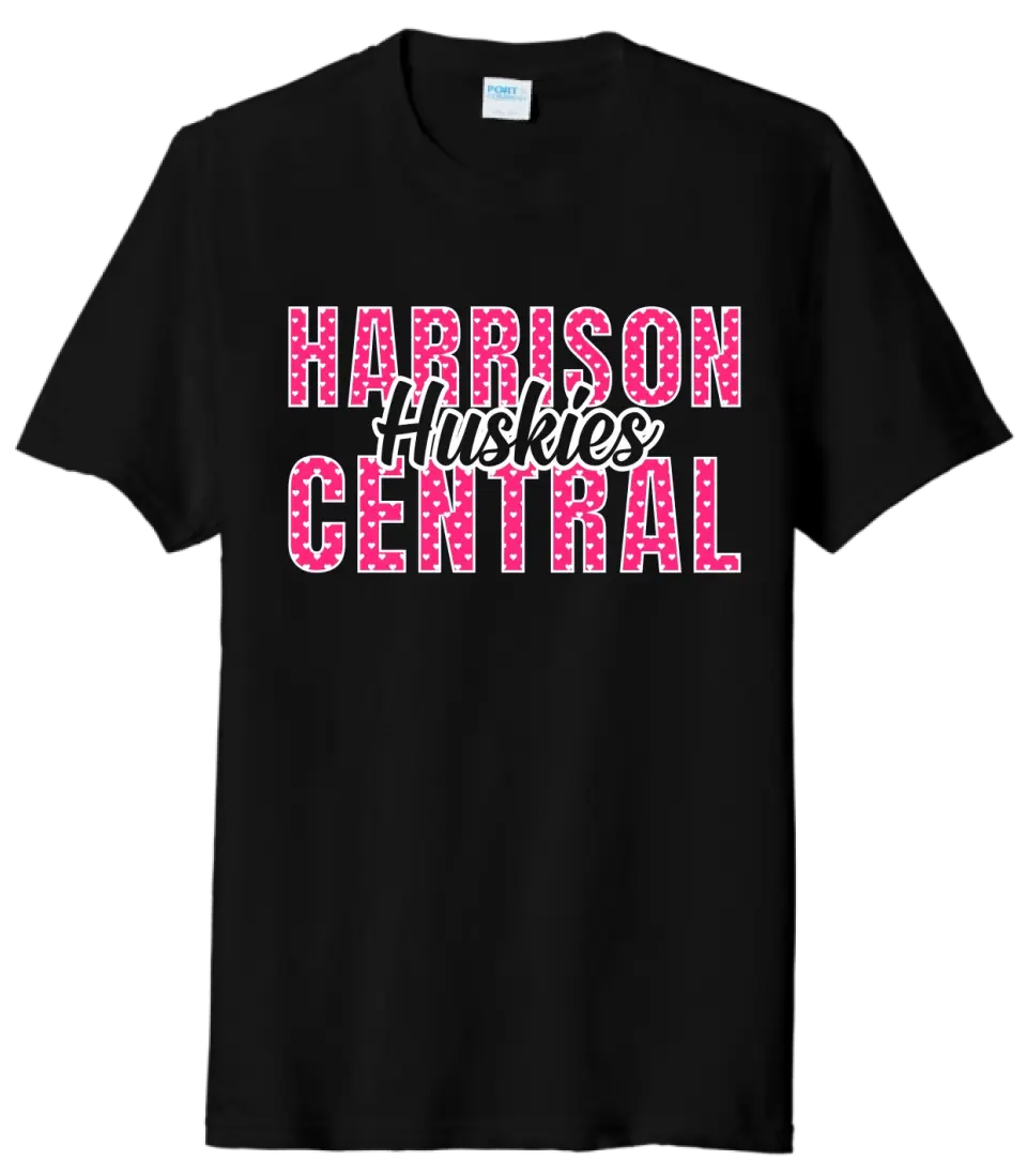 Harrison Central Huskies Hearts Tri-Blend Tee