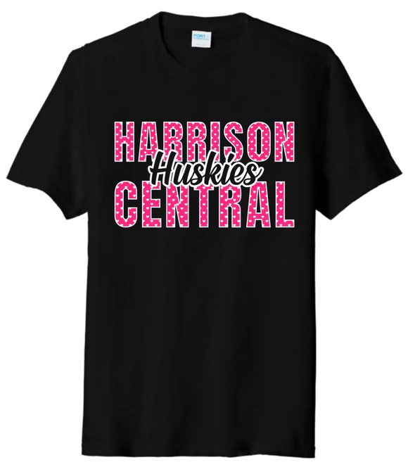 Harrison Central Huskies Hearts Tri-Blend Tee