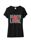 Beaver Local Valentine with Logo Ladies Tri-Blend V-Neck Tee