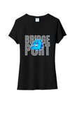 Bridgeport Valentine with Logo Ladies Tri-Blend V-Neck Tee