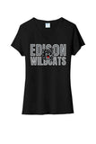 Edison Valentine with Logo Ladies Tri-Blend V-Neck Tee