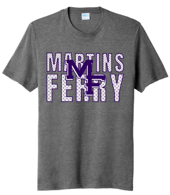 Martins Ferry Valentine with Logo Tri-Blend Tee