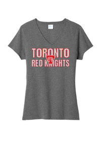 Toronto Valentine with Logo Ladies Tri-Blend V-Neck Tee