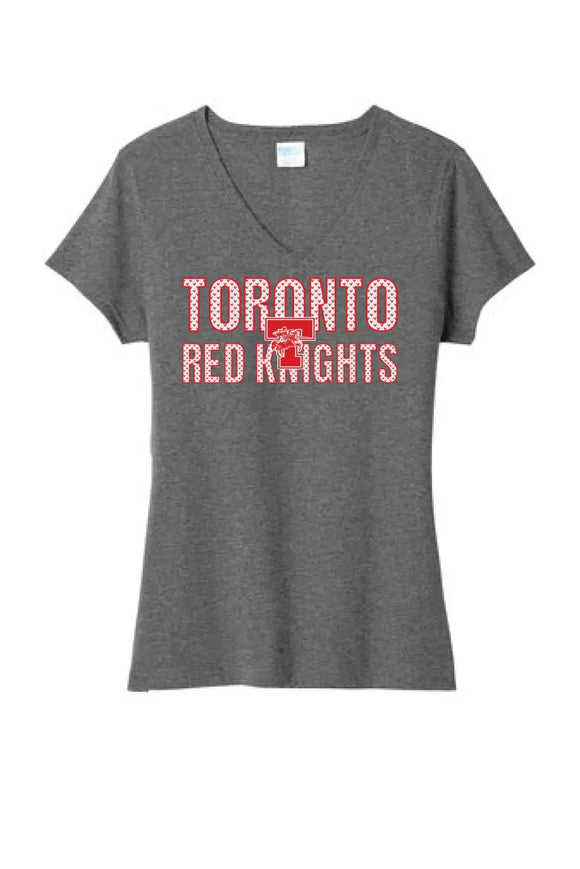 Toronto Valentine with Logo Ladies Tri-Blend V-Neck Tee