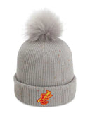 Indian Creek IC logo with Tomahawk Embroidery The Montage Pom Cuffed Beanie