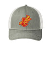 Indian Creek IC logo with Tomahawk Embroidery Snapback Trucker Cap