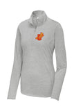 Indian Creek IC logo with Tomahawk Embroidery Sport-Tek LADIES PosiCharge Tri-Blend Wicking 1/4-Zip Pullover