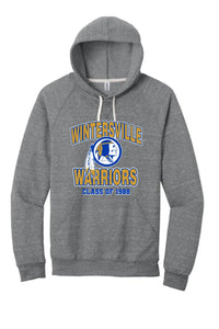 Wintersville Warriors Custom Graduation Year Jerzees Snow Heather French Terry Raglan Hoodie