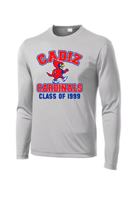 Cadiz Cardinals Walking Distressed Custom Graduation Year Long Sleeve PosiCharge Competitor Tee