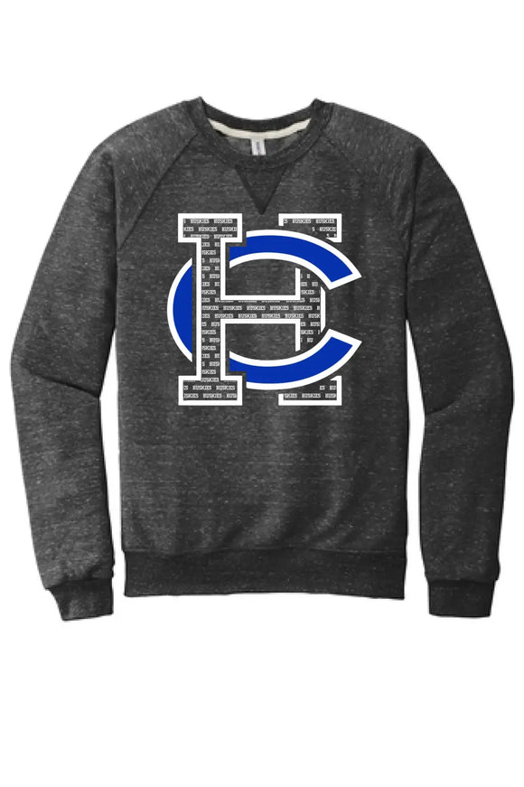 Harrison Central HC Filled Jerzees Snow Heather French Terry Raglan Crew