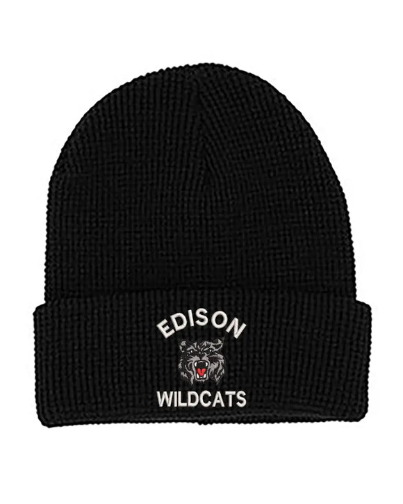 Edison Embroidery Mega Cap 5001C Waffle Knit Cuff Beanie