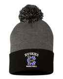 Harrison Central Custom Embroidery 12" Pom-Pom Cuffed Beanie