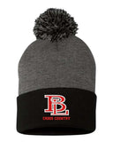 Beaver Local Custom Embroidery 12" Pom-Pom Cuffed Beanie