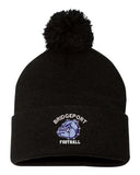 Bridgeport Custom Embroidery 12" Pom-Pom Cuffed Beanie