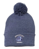 Bridgeport Custom Embroidery 12" Pom-Pom Cuffed Beanie