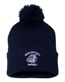 Bridgeport Custom Embroidery 12" Pom-Pom Cuffed Beanie