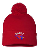 Cadiz Cardinals Embroidery Sportsman 12" Pom-Pom Cuffed Beanie