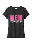 Weir Red Riders Hearts Ladies Tri-Blend V-Neck Tee