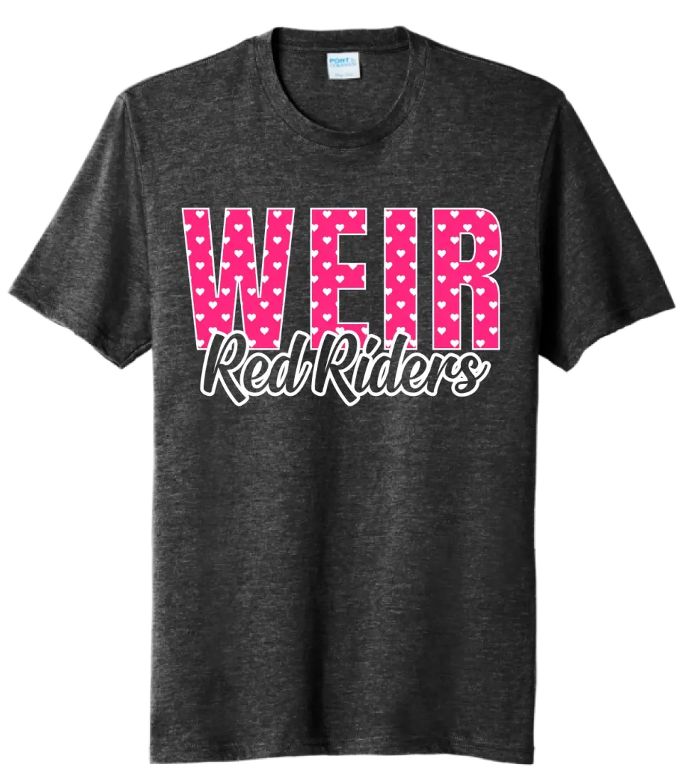 Weir Red Riders Hearts Tri-Blend Tee